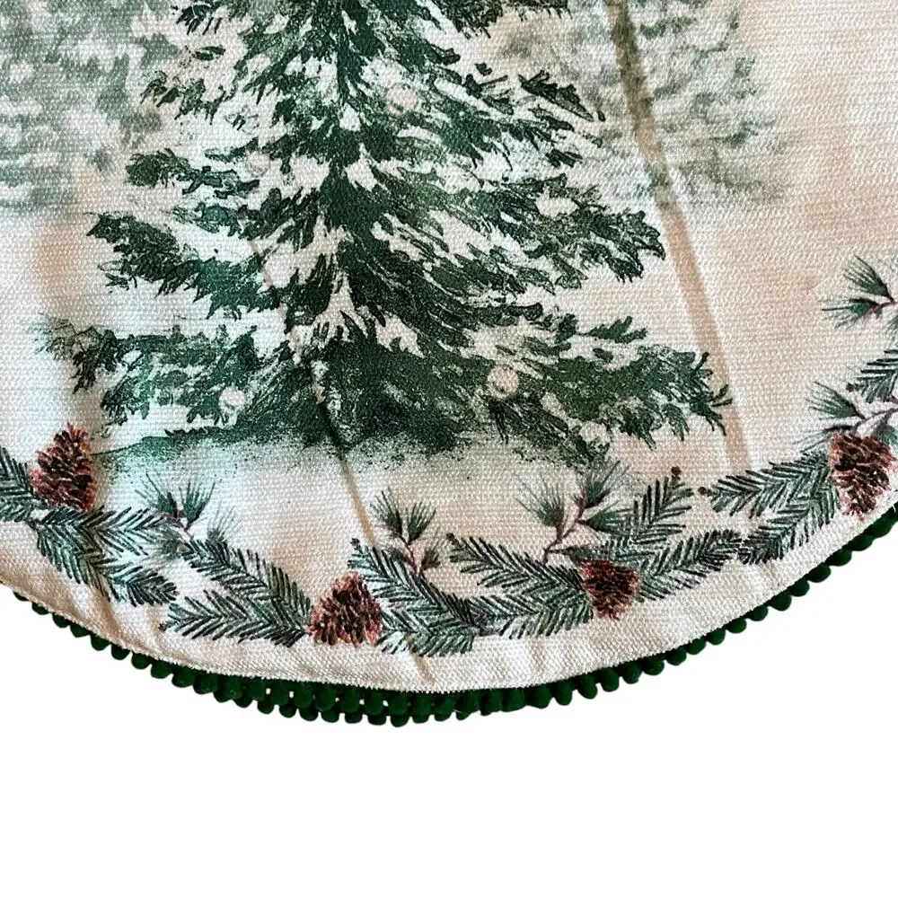 Cynthia Rowley Winter Pine Tree Christmas Placemats 15in Set of 4 Holiday New